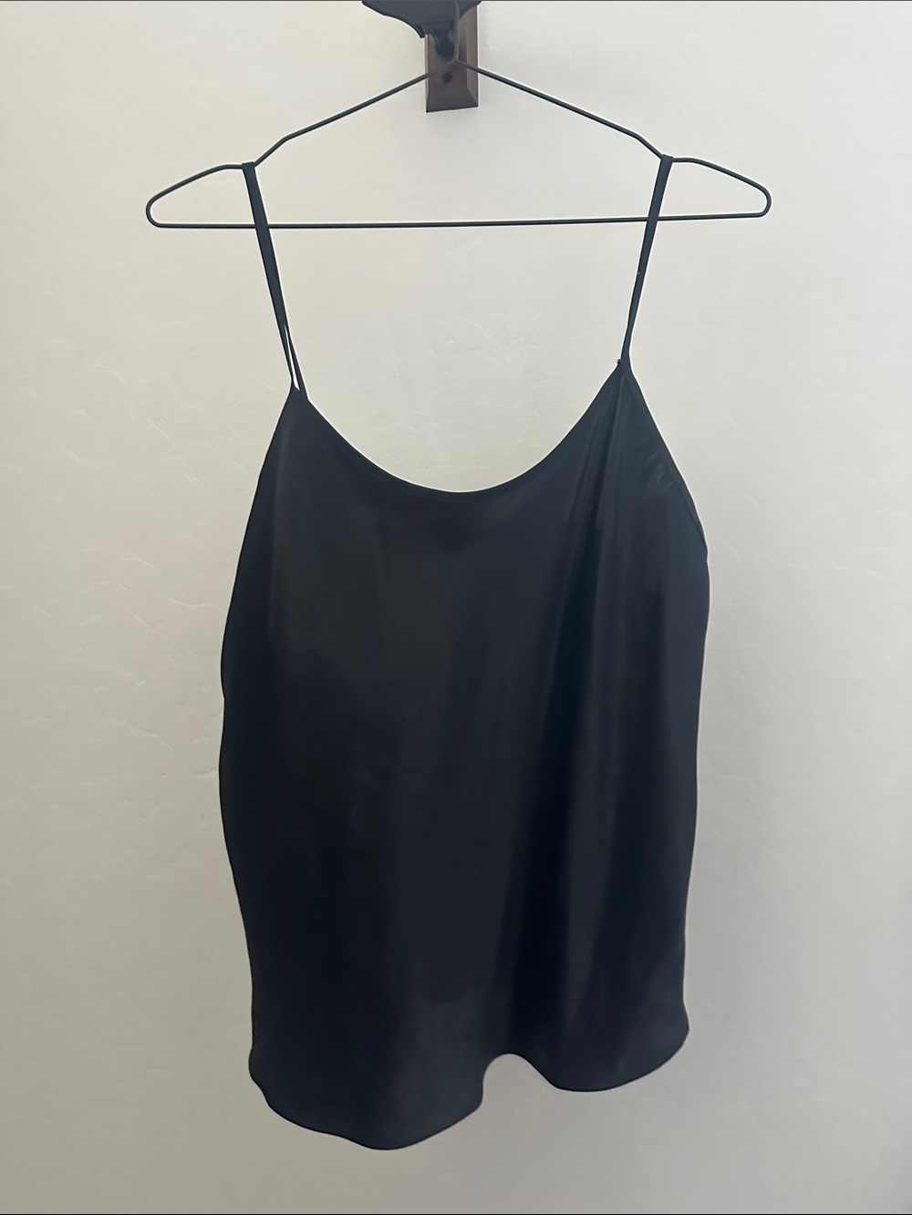 Secret Treasures Black Satin Spaghetti Strap Cami